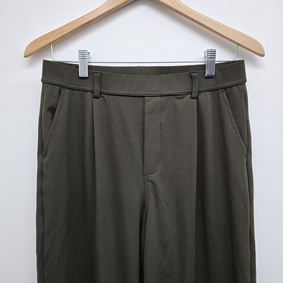 Halara Pleated High Waist Wide Leg Pull On Stretch Pants Size Medium Green EUC - Picture 6 of 10
